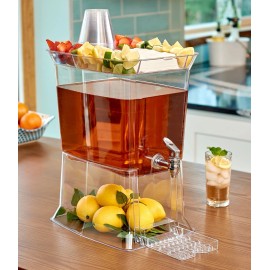 Buddeez Clear Tritan 2.5 Gallon Party Top Beverage Dispenser with Drip Tray