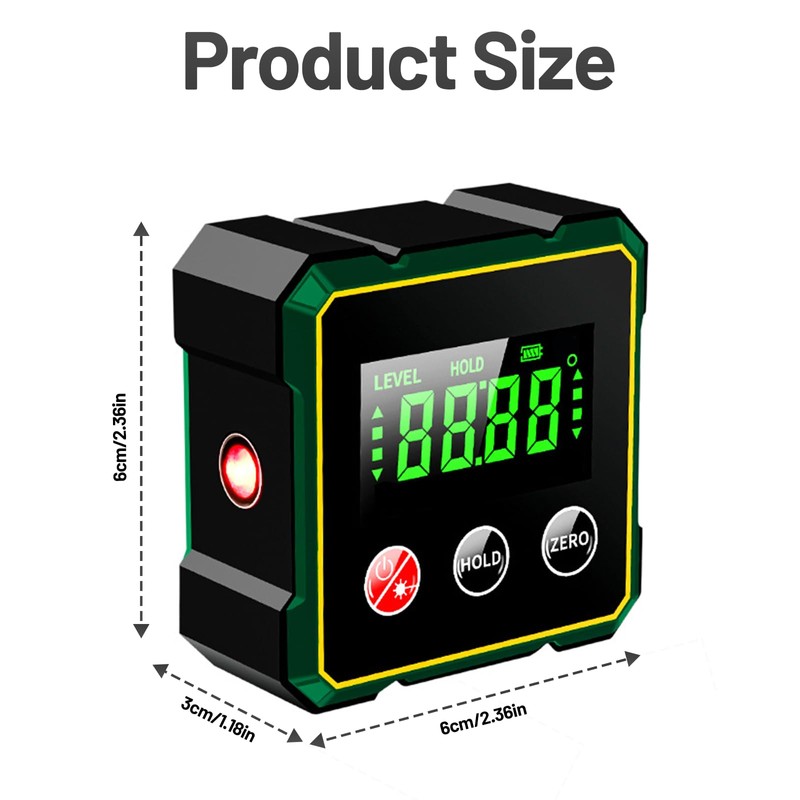 Digital Angle Finder - 4 Side Strong Magnetic Digital Angle