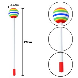 JNAWA 2 Pieces Xylophone Mallets Rainbow Hammer Percussion Sticks Lollipop Drum Mallet Sticks Kids Musical Instruments for Drums Snare Drums