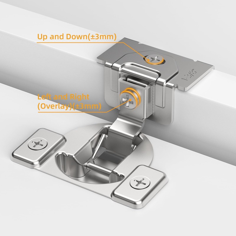 Chibery Non-Slow Close Regular Hinges, 1-3/8" Overlay Standard Concealed Cabinet