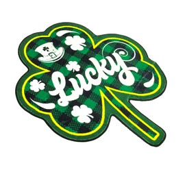 Gplyfbu Funny Saint Patricks Day Lucky Shamrock Shaped Rug 24x21 Inch Cute Rugs for Bedroom Cartoon Non-Slip Accent Mat