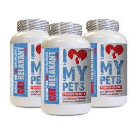 I LOVE MY PETS LLC cat Calming Products for car - CAT Relaxant - Anxiety Relief & Calmer - Premium Quality Treats - Stress Relief for Cats - 270 Treats (3 Bottles)