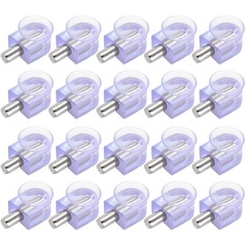 uxcell Shelf Support Pegs Glass Clamp Bracket Zinc Alloy Nail 5mm Dia Pin with Suction Cup, 20pcs
