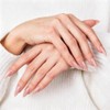 Uñas postizas rosas medianas almendradas, 36 piezas, 12 tamaños. Kit