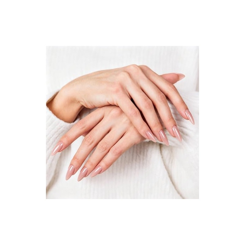 Uñas postizas rosas medianas almendradas, 36 piezas, 12 tamaños. Kit