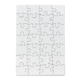 Hygloss Products, Inc Blank Puzzles for Decorating, Kids Jigsaw Activity Use As Party Favors, DIY Invites, and More White, Sturdy – 5.5 x 8 Inch, 28 Pieces, 100 Count