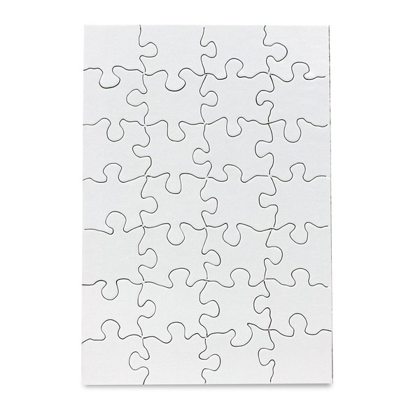 Hygloss Products, Inc Blank Puzzles for Decorating, Kids Jigsaw Activity Use As Party Favors, DIY Invites, and More White, Sturdy – 5.5 x 8 Inch, 28 Pieces, 100 Count