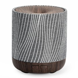 ZmarKraft Essential Oil Diffuser 7 fl oz 200ml with Fabric Cover and Night Lamp | Ultrasonic Aroma Diffuser | Humidifier w Lights | Room Decor | Small Humidifier for Bedroom | Gift (Dark Brown)