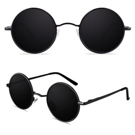 CGID Retro Round Sunglasses Mens Womens Vintage Style Metal Circle Polarised Sunglasses