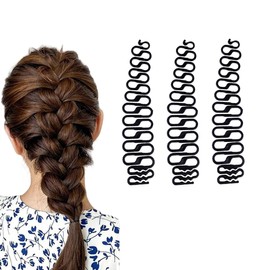 3Pcs French Plait Hair Braiding Tool French Hair Styling Clip Hair Braiding Tool Hair Styling Tool for DIY Hair Accessories(Black)
