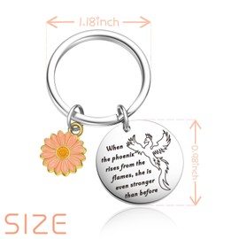 OWHOMS Phoenix Motivational Gift For Phoenix Jewelry Phoenix Encouragement Gift For Women Men Friendship Gift For Best Friend Keychain Daughter Birthday Jewelry Sun Bird Gift Phoenix Lover Gift