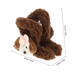 BIUDECO Large Plush Cartoon Puppy Hair Clip Fuzzy Claw Clips Soft Faux Fur Hair Accessories Secure Grip Versatile Styling for Ponytails