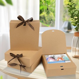 GXFCING 10 Pack Gift Boxes with Lids 16x16x5cm Kraft Cardboard Gift Box Bridesmaid Proposal Box for Wedding Birthday Christmas Party Present