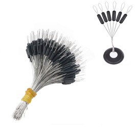 Fishing Bobber Stopper - 300 Pieces Black Rubber Beads Rubber Beads Stopper Cord Stopper Accessories for Fishing Lines 0.2#-5.0# [Medium]