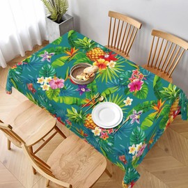 Worltoldb Pineapple Tablecloths Polyester Table Cloth for Kitchen Dinning Table Washable Tropical Table Cover for Parties Wedding Picnic