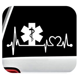 Star of Life Heartbeat Sticker EMT Lifeline Decal Ambulance Medical Emergency Paramedic EMS