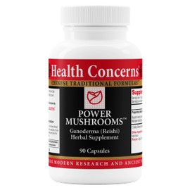 Health Concerns Power Mushrooms – Immune System & Natural Energy Support – Adaptogenic Mushroom Supplement with Reishi, Tremella, Maitake, Poria – Traditional Chinese Herbal Supplement - 90 Capsules