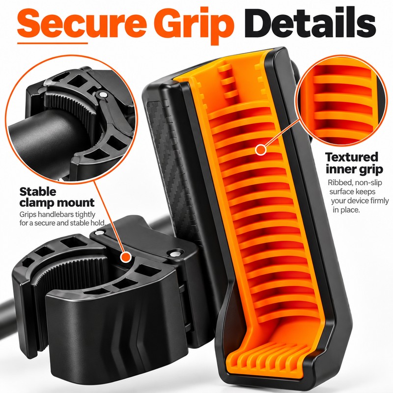Golf Cart Phone Holder for Hands-Free Viewing – 360° Rotating