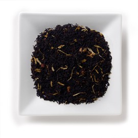 Mahamosa Mango Strawberry Organic Loose Black Tea 4 oz, Loose Leaf Black Tea Blend (with strawberry slices, mango cubes, marigold blossoms)