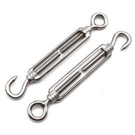 304 Stainless Steel M6 Turnbuckle Wire Rope Kit Turnbuckle Thimble Wire Rope Cable Clamp Aluminum Crimping Loop for 1/4 Inch Wire Rope Cable