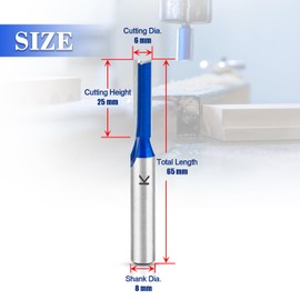 ASNOMY 6 mm Groove Cutter 8 mm Shank, Carbide Milling Cutter Router Bits, Straight Wood Cutter Router Bit Set, Milling Tool for Woodworking