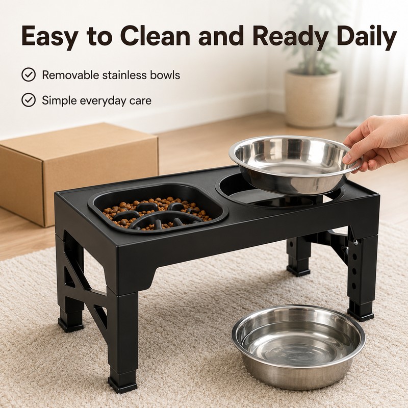 Elevated Dog Feeder for Daily Meals - Adjustable Stand with