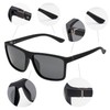 NIEEPA Square Polarized Sunglasses For Men Women Spring Hinge Design