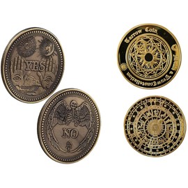 VOVCIG Yes No Challenge Coin Tarot Coin Lucky Coin Set Consists of 1 Sun Moon Divination Tarot Coin and 1 Yes No Coin (2Pcs)