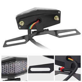 Aoling Motorcycle Tail Lamp 12V Small Turn Signal License Plate Position Lamp Integrated Function Motorcycle Rear Light with Wiring Control Compact Motorcycle Tail Light Tail Lamp Light Turn Signal