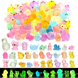 Guiqulai 84 Pcs Mini Resin Animals 10 Color Luminous Mini Ducks to Hide, Tiny Animals Bulk for Miniature Fairy Garden Accessories Micro Landscape Aquarium Dollhouse Home Decor Crafts