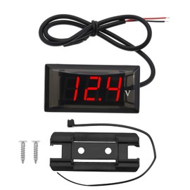 eMagTech DC 12V LED Digital Display Modified Voltmeter Motorcycle Voltmeter Mini Waterproof Voltmeter Accessories for Car Motorcycle Bicycle Red