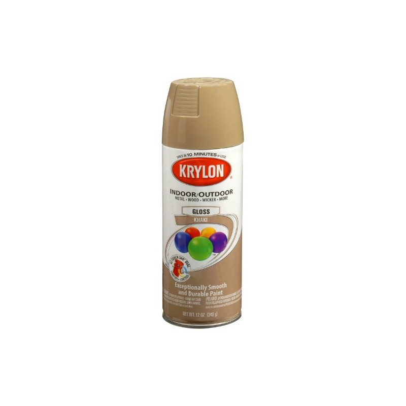 Krylon K05250407 ColorMaster Paint + Primer, Gloss, Khaki, 12 oz.