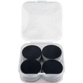 NFC Coin Tags NTAG215 Blank White Card NFC Stickers with Adhesive Back for Easy Fixing and Storage Box, Compatible with Tagmo & Amiibo, NFC Enabled Mobile Phones and Devices (Black-100pcs)