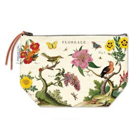 Cavallini Floreale Floral Pencil Case Cosmetic Bag, Green, Fabric