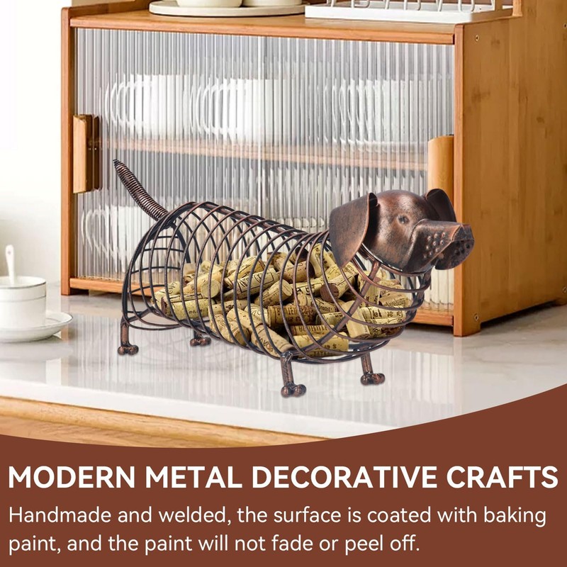 Cyrank Metal Wine Cork Holder, Dachshund Shape Cute Dog Cork
