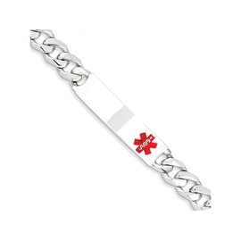 FJC Finejewelers Sterling Silver Polished Medical Curb Link Id Bracelet