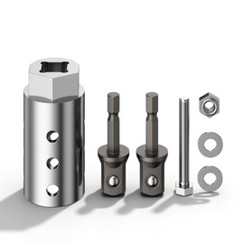 BURMONG Heavy Duty 1/2" to 1" Stainless Steel Trailer Jack Drill Adapter, Fits Most 1" Drive Trailer Jacks, Works with Cordless Drill