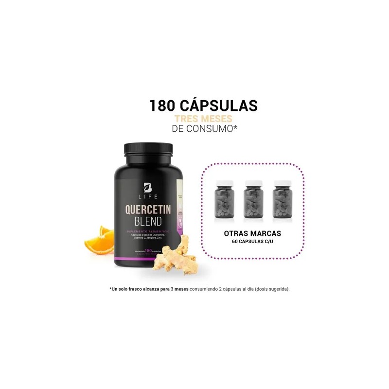 Quercetina D 180 Cáps Con Vitamina C Quercetin Blend B