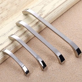 Cabinet Handles, Pack of 6 Furniture Handles, Punched Distance 128 mm, for Handles, Door Handles, Wardrobe Kitchen Handles with Screws