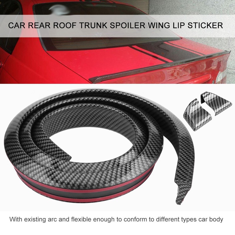 1.5m/4.9ft Carbon Fiber Soft Rubber Car Rear Roof Trunk Spoiler