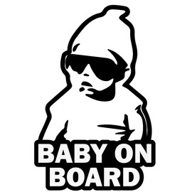 TOTOMO Baby on Board Sticker - Funny Cute Safety Caution Decal Sign with Carlos from The Hangover for Cars Windows and Bumpers ALI-001