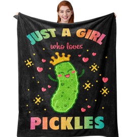 Amonee-YL Pickle Gifts, Pickle Gifts for Pickle Lovers, Pickle Gift, Just A Girl Who Loves Pickles Blanket, Pickle Blanket 40"X50", Pickle Decorations, Pickle Stuff, Pickle Accessories, Pickle Things