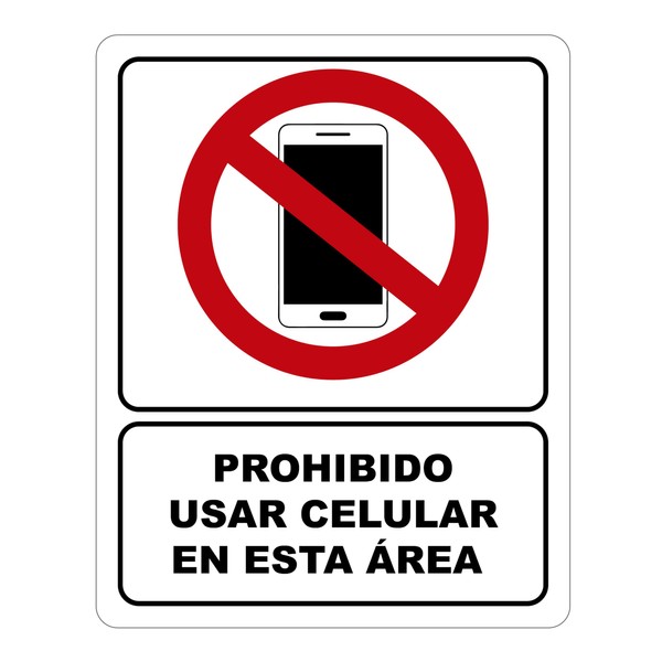 Genérico Monsterprint Señalamiento Letrero Prohibido Usar Celular en Esta Área,