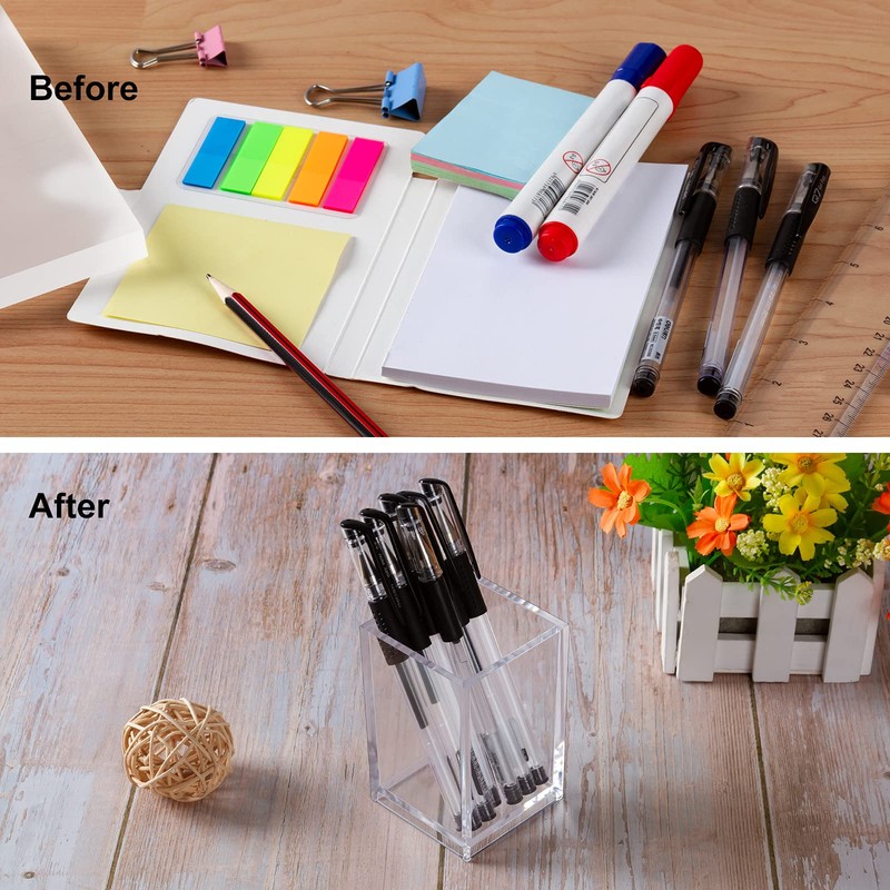 Clear Acrylic Pen Holder, Makeup Brush Holders, Pencil Holder for