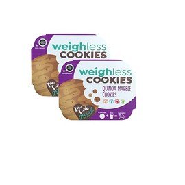 Weighless Cookies - Quinoa Marble - 2 Pack - Healthy, Gluten Free, Low Carb, Only 23 Calories Per Cookie, (4 Cookies In Each Pack)