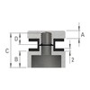 STEINBACHER© Stainless steel glass dot holder, diameter 30 mm, connection: