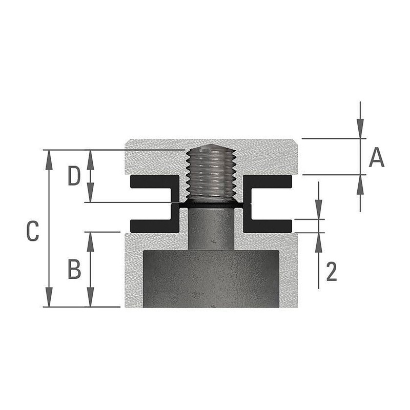STEINBACHER© Stainless steel glass dot holder, diameter 30 mm, connection: