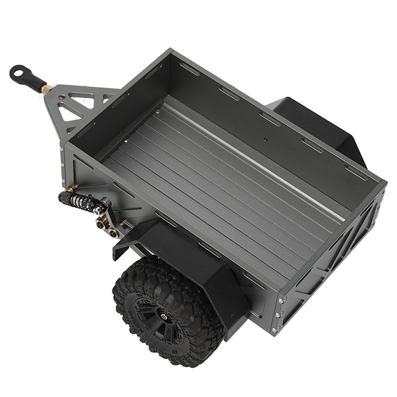 RC Car Hitch Trailer Aluminum Alloy Antislip Rubber Tire Rustproof