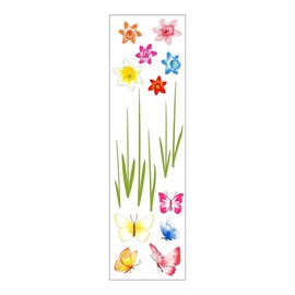Wheelie Bin Flower Stickers Bin Decorative Sticker Dustbin Flower Stickers Decal for Bins, Fridge and Household Decorations (Colorful)