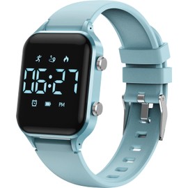 caprock Kids LED Digital Watch with Pedometer 50ATM Waterproof with Distance Calculation/Vibration Dual Alarm Stopwatch